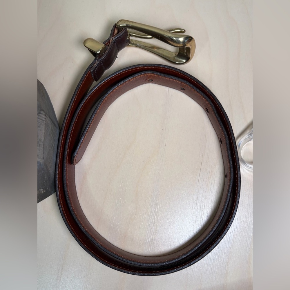Vintage Coach Mahogany Brown Leather Belt Brass Buckle 8528 EUC - Picture 12 of 14